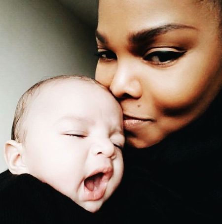 Janet Jackson with her baby Eissa Al Mana.